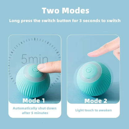 Cat Interactive Ball Toys Automatic Rolling Ball Faux Tail Rechargeable Smart Pet Electric Toy Dog Cat Training Imitate Mouse