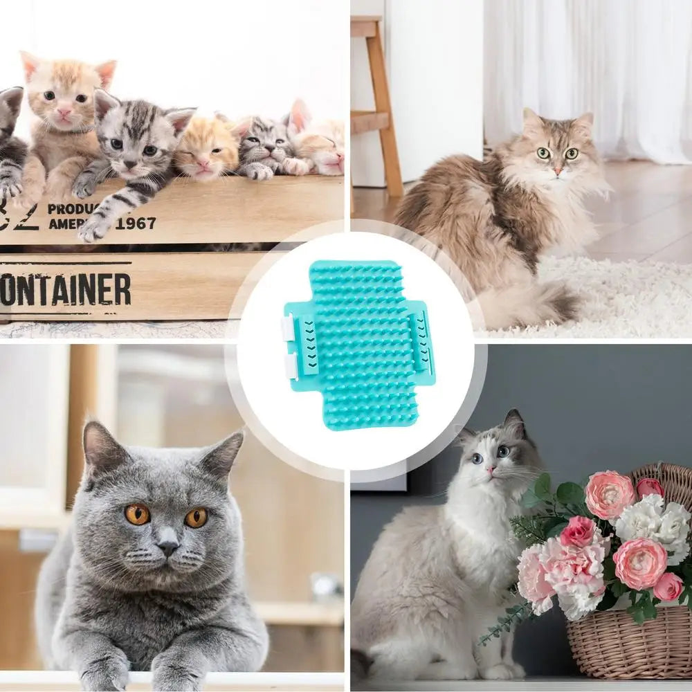Cat Self Groomer High Elasticity Self Cleaning Tickling Comb Pet Brush Pet Hair Cleaner Brush With Round-Head Comb Teeth For