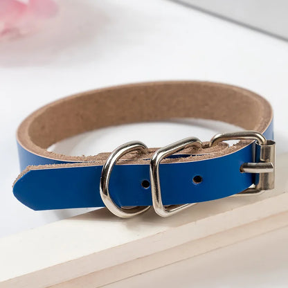 Adjustable Dog Collars Genuine Leather Pet Dog Collar Leash Lead For Small Medium Large Dogs Bulldog Pugs Beagle Dogs Supplies
