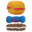 Squeaky Dog Chew Toy Funny Cream Bread Hamburger Breadsticks No Stuffing Dog Toy with Squeakers Pet Squeak Toy