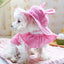 Pastoral Style Plaid Cat Hat Cute Ears Sunshade Cap for Dogs Summer Pet Headwear Unisex Outdoor Hats Chihuahua Dogs Accessories