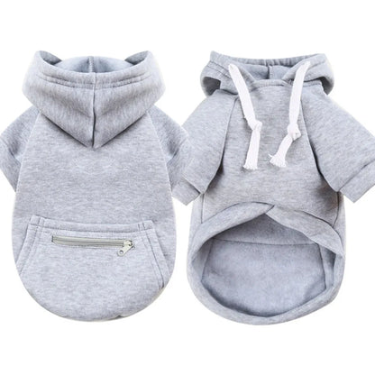 Warm Dog Clothes for Large Dogs Winter Pet Fleece Coat Sport Sweatshirt Hoodies with Snacks Pocket Gold Retriever Husky Apparel