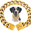 23MM Gold Chain Dog Collar Luxurious Sliver Gold Cuban Link Dog Collar with Secure Snap Buckle for Medium and Large Pit Bulls