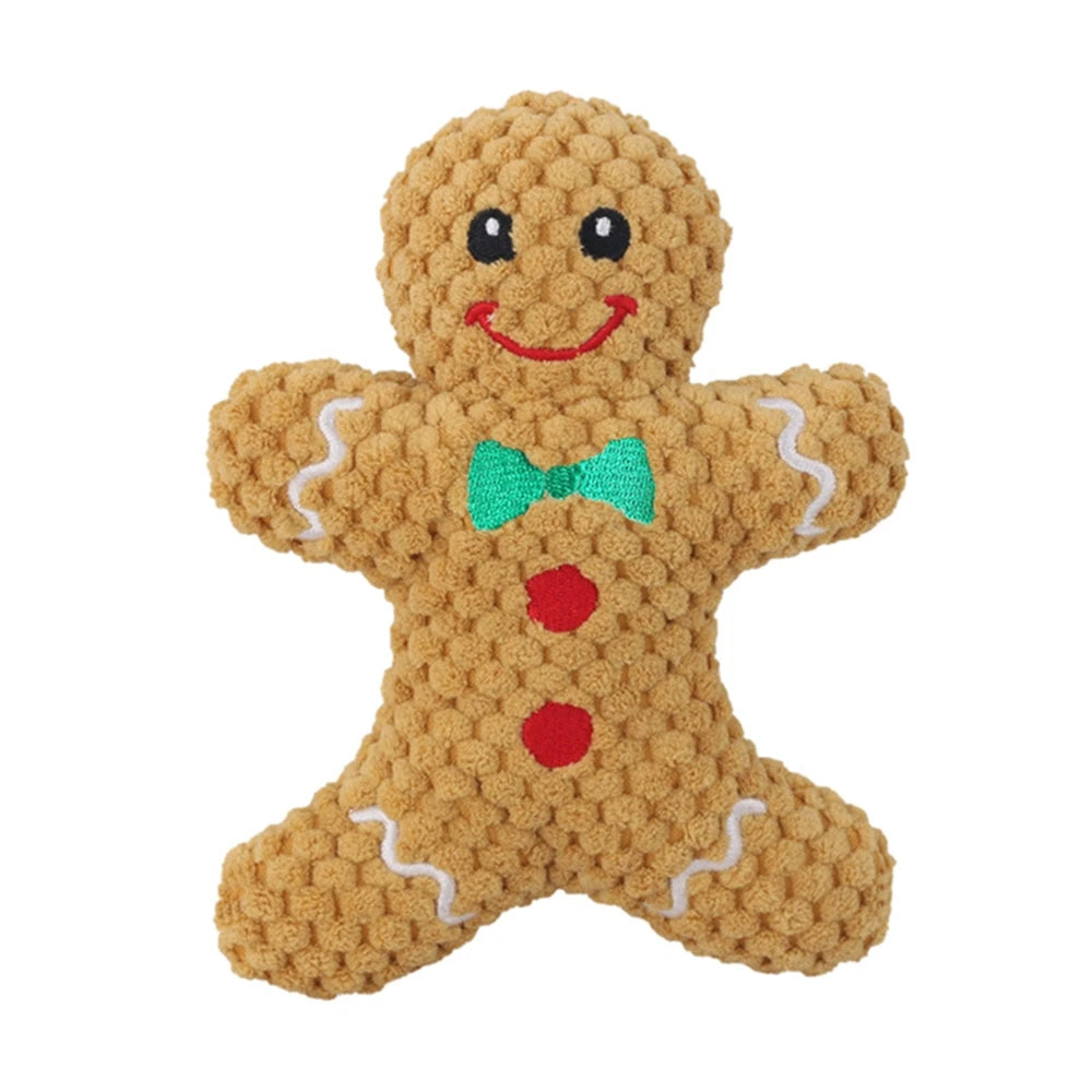 Dog Christmas Toy Plus Toy Cute Santa Elk Gingerbread Man Donut Chew Toy Dog Toy