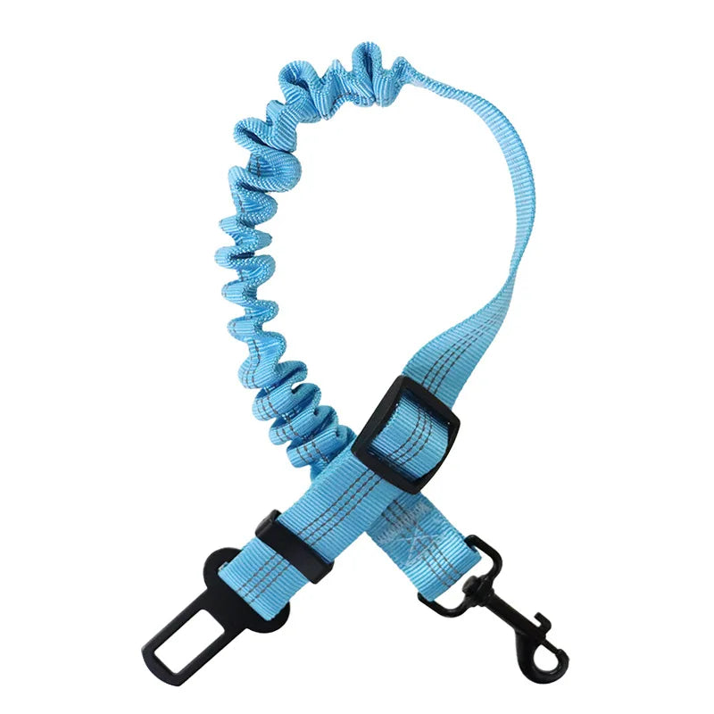 Dog Car Leash Seat Belt Attachment for Dogs Cats Pets Adjustable Safety Elastic Lead Harness for Cars with Elastic Nylon Buffer