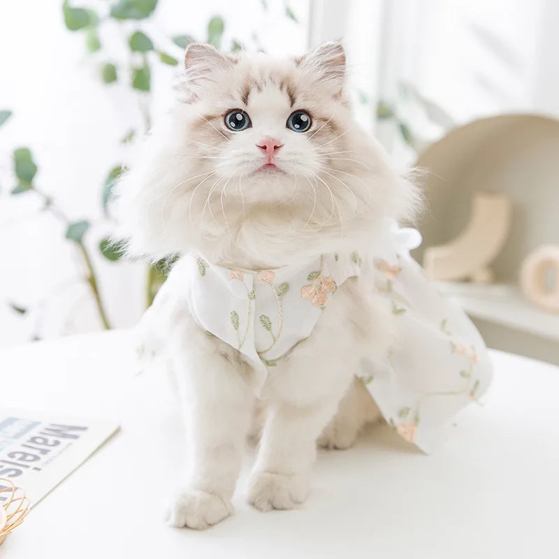 Summer Dog Dress Luxury Dog Clothes Pet Dog Apparel Bow Puppy Mesh Skirt Chihuahua Bichon Clothing Kitten Lace Dog Cooling Vest