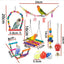 Bird Cage Toys for Parrots Wood Birds Swing Reliable Chewable Bite Bridge Wooden Beads Shape Parrot Toy 11pcs Bird Toys parrot