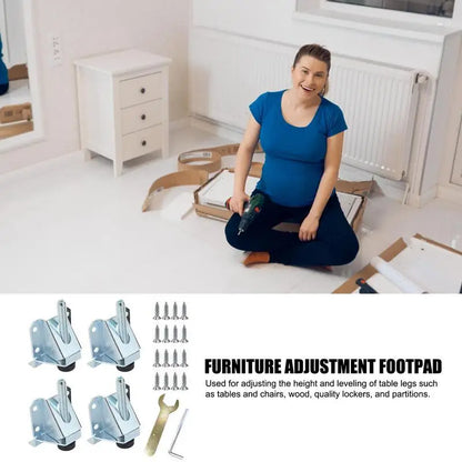 Adjustable Leg Leveler 4PCS Adjustable Furniture Leveling Feets Furniture Leveler Legs Adjustable Furniture Levelers With Screws