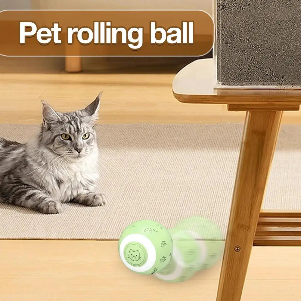 Active Rolling Ball Smart Cat Toy Wicked Ball Dog Toy With LED Lights Automatic Moving Bouncing Rotating Ball Jumping Activation