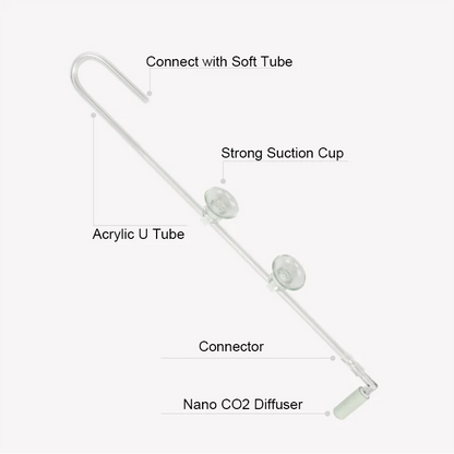 1Pc CO2 Diffuser Acrylic Tank Regulator CO2 Atomizer with Nano Diffuser Suction Cups Acrylic Aquarium Fish Tank Aquatic supplies