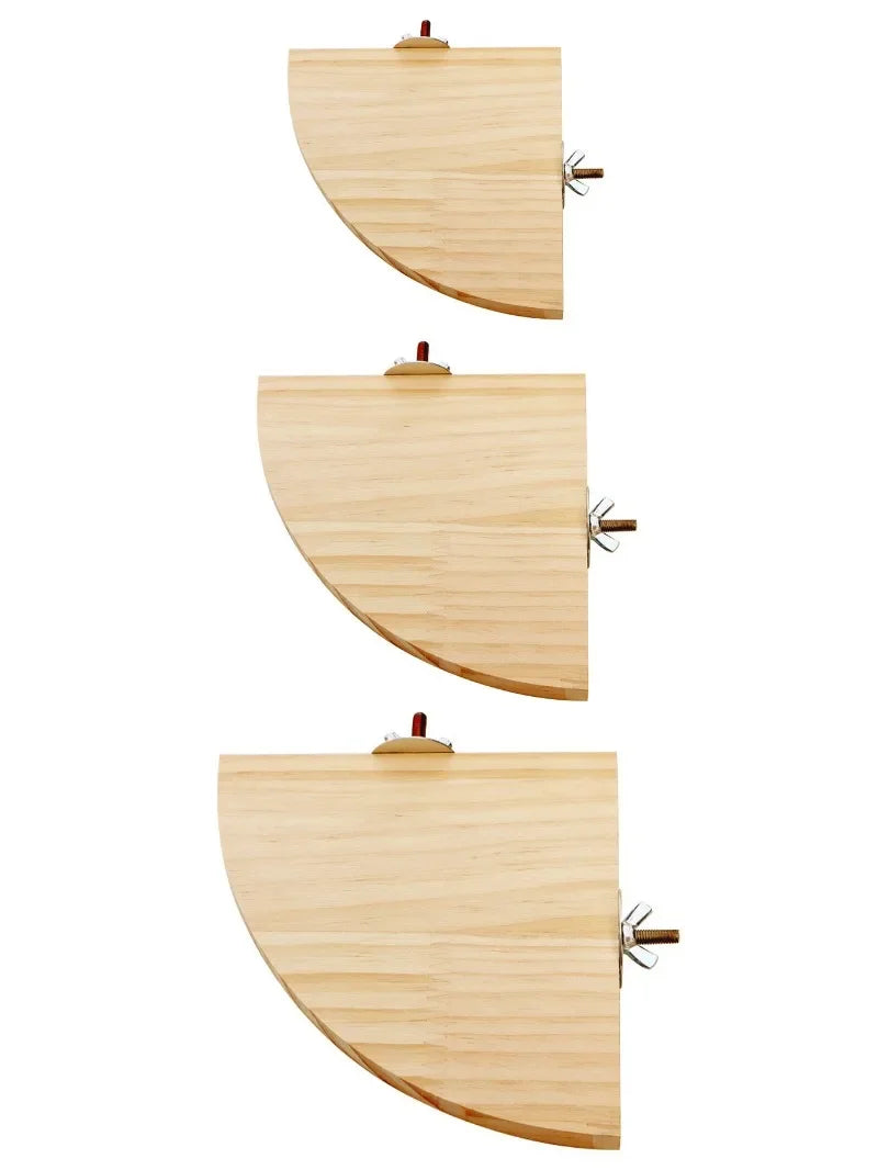 Fan-shaped Bird Parrot Wooden Stand Rack Bird Cage Accessories Perch for Small Animal Chinchilla Squirrel Hamster Stand Board