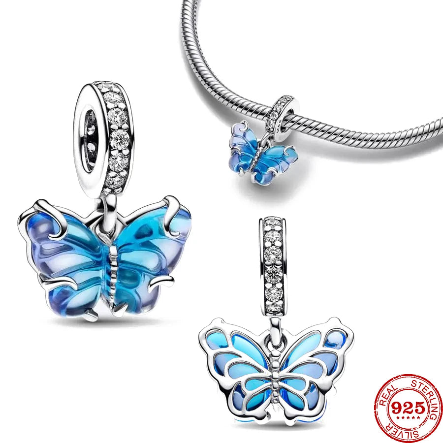 New 925 Sterling Silvering Butterfly Bees Bird Charm of ley 925 Chain Beaded Fit Original Pandora Bracelet DIY Ladies Jewelry
