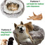 Soft Plush Pet Bed with Cover Round Cat Bed Pet Mattress Warm Cat Dog 2 in 1 Sleeping Nest Cave for Small Dogs