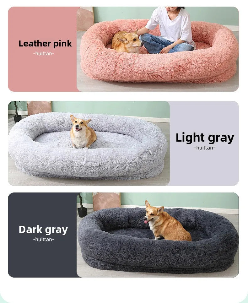 Large Kennel Pet Pad Human Dog Bed Winter Warm Pet Supplies Removable and Washable Sofa Lazy Can Sleep and Lie Down