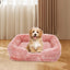 Cozy Plush Dog Sofa Bed Square Beds Washable Warm Pet Cushion Orthopedic Lounger Fluffy With Zipper Cover