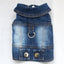 Dark Washed Dog Denim Jacket for Small Medium Dogs, Puppy Sleeveless Jeans Coat with D Ring Chihuahua Yorkie Clothes Pet Apparel