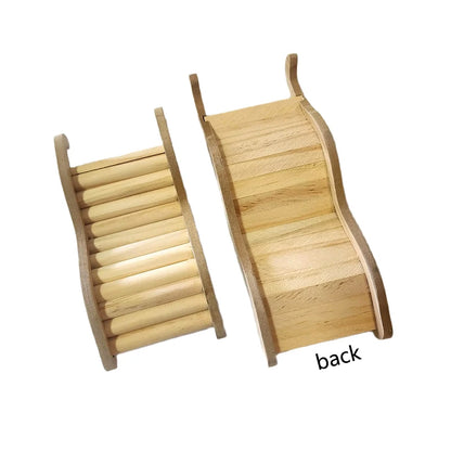 Smooth Hamster Hideaway Wooden Hamster House with Climbing Ladder Small Pet Castle Arch Bridge for Dwarf Mice Gerbils Small Pets