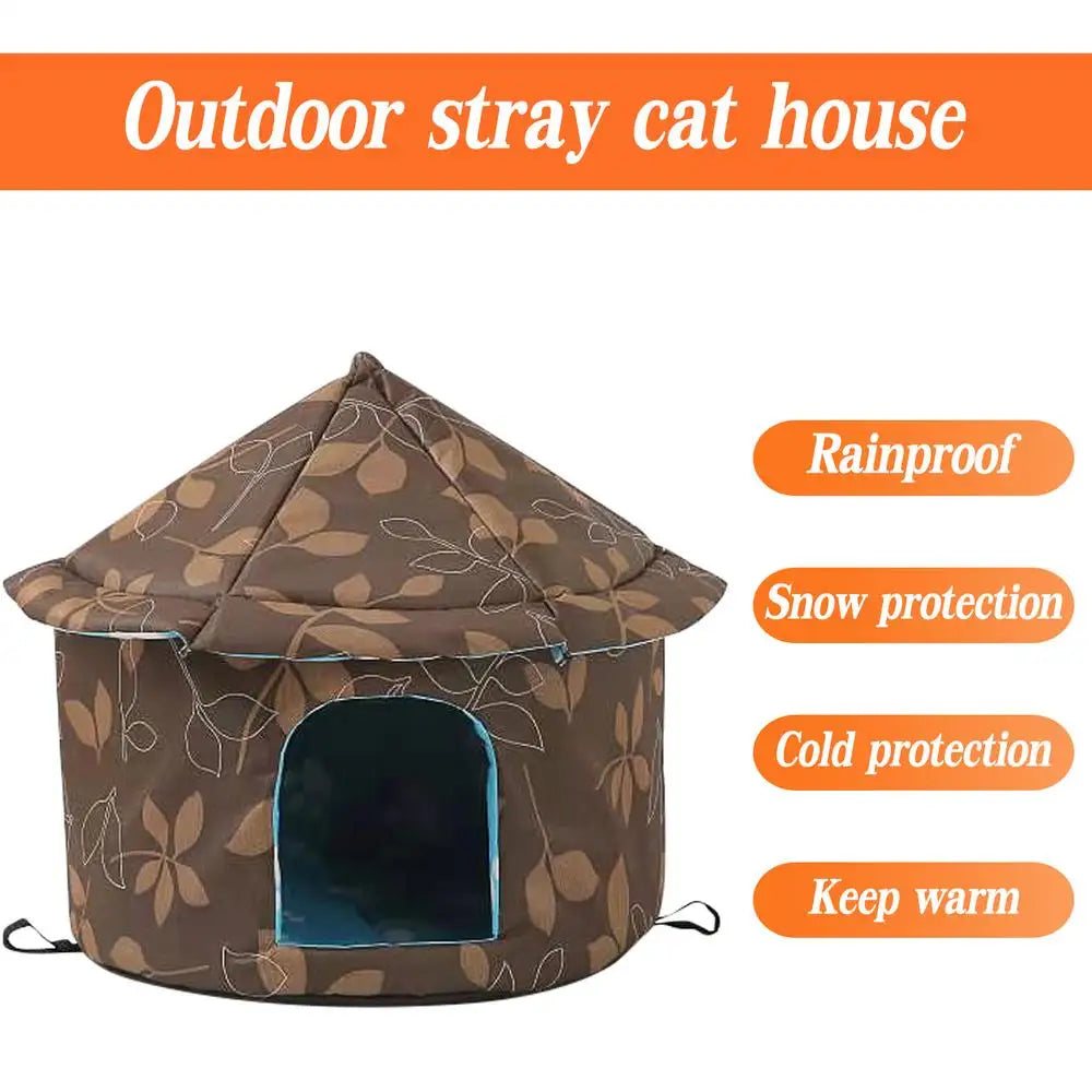 Cat House Dog Nest Waterproof Outdoor Winter Warm Pet Cave Insulated Outside Cat House Home Foldable and Washable Pet House
