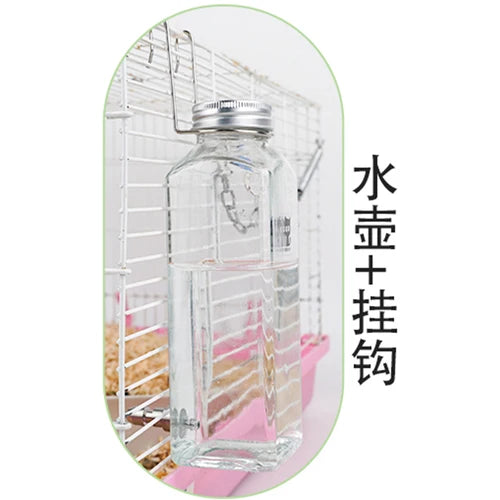 Silent Fine Needle Stainless Steel Striking Needle Water Bottle, Dragon Cat Beige Long Hair  Feed Water, Drinking Bottle
