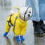 Small Dog All-Body Waterproof Raincoat Funny Animal Shaped Pet Puppy Raincoat Dog Rain Coat Hooded Clothing Outdoor Reflective