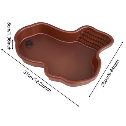 Reptile Tub Reptile Bathing Pool With Ramp And Basking Platform Aquarium Ornament For Turtle Bearded Dragon Gecko For Balcony