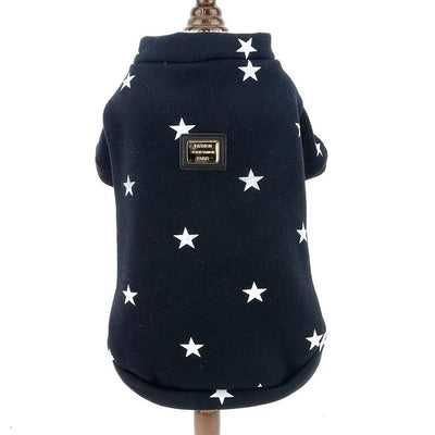 Fashion Star Pet Fleece Sweatshirt Sweater Jacket for Small Dogs Cats Crewneck Winter Coat Puppy Clothes for Poodle Shih Tzu Pug