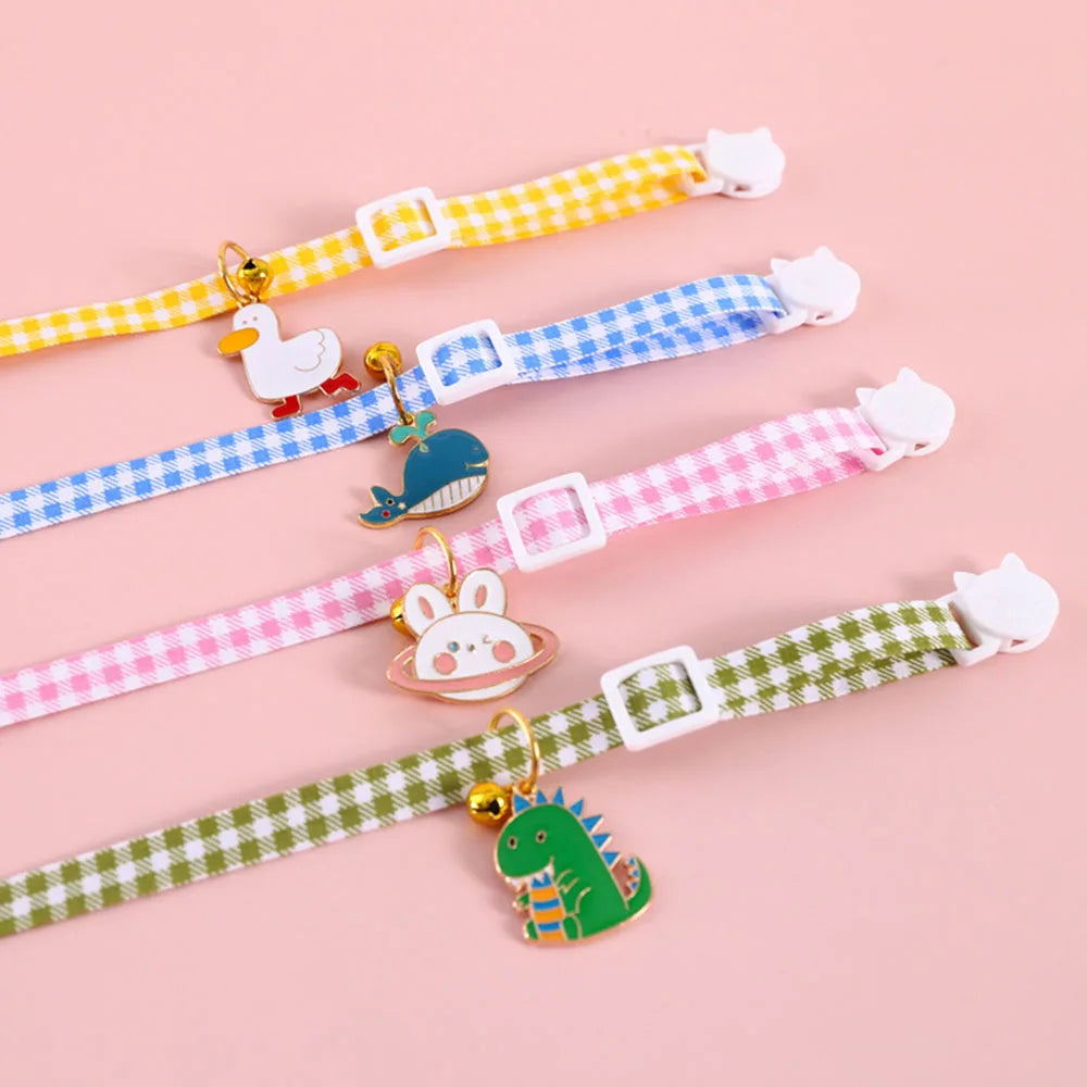 Pet Supplies Accessories for Cats Adjustable Cat Necklace for Kitten Puppy Small Dog Cat Breakaway Bell Collar with Cute Pendant