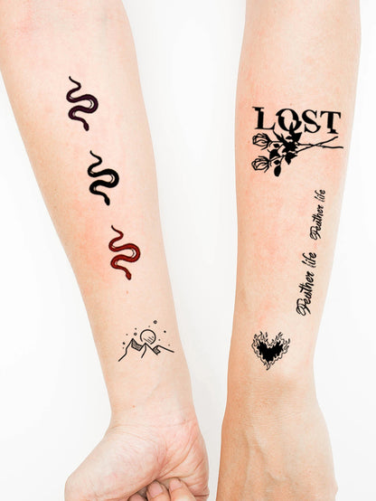 15pcs Waterproof Temporary Tattoo Sticker Starry Moon Flower Heart Flying Bird Fake Tatto Flash Tatoo finger Tato for  Women Men