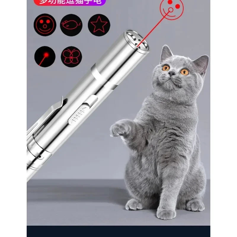 Multi Functional Upgrade USB Direct Charging Infrared Cat Toy Laser Pattern Projection Interactive Cat Stick Pet Toy Supplies
