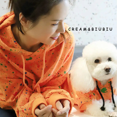 Dog Hoodie Dog Costume Pet Clothes Dog Clothes for Small Dogs Spring and Autumn Parent-child Wear Keep Warm Embroidery