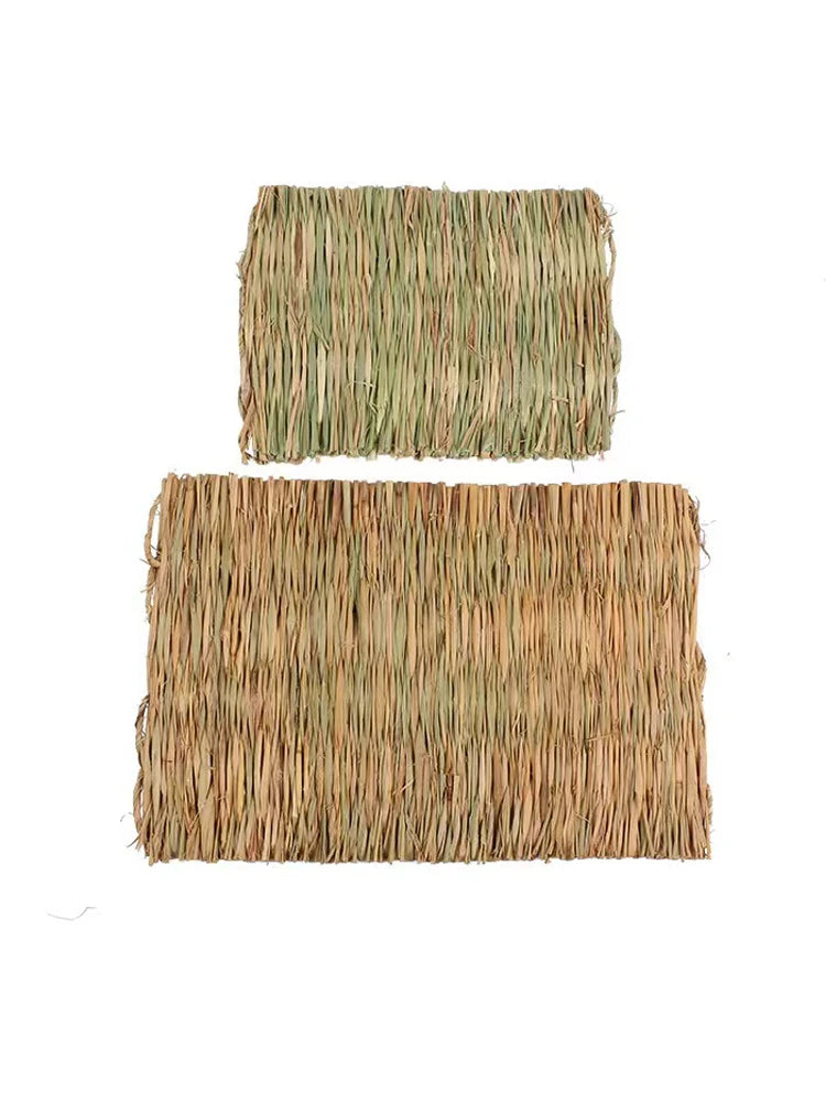 Handmade Straw Woven Pet Chew Mat Pad Pet House Cage Accessories For Hamster Rabbit Chinchilla Guinea Pig Small Pet Products