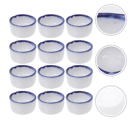 12 Pcs Basin Small Terrarium Jumping Spider Enclosure Tarantula The Fence Millipede Ceramics Mini Water Sink Reptile Baby