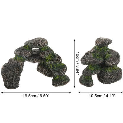 UXCELL Artificial Resin Rockery Fish Tank Landscape Aquarium Decor Mountain Hiding Cave Pet Supplies Ornament Accessories