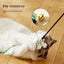 Simulation Feather Interactive Cat Toy Satin Ribbon Bell Cat Stick Toys Kitten Playing Teaser Wand Toy Cat Supplies Accessories