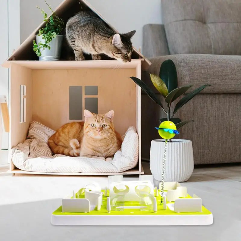 Cat Feeder Slow Eating Bloat Stop Food Plate Maze Interactive Puzzle Anti Skid Dishes Tray Home Pet Accessories Training Tool