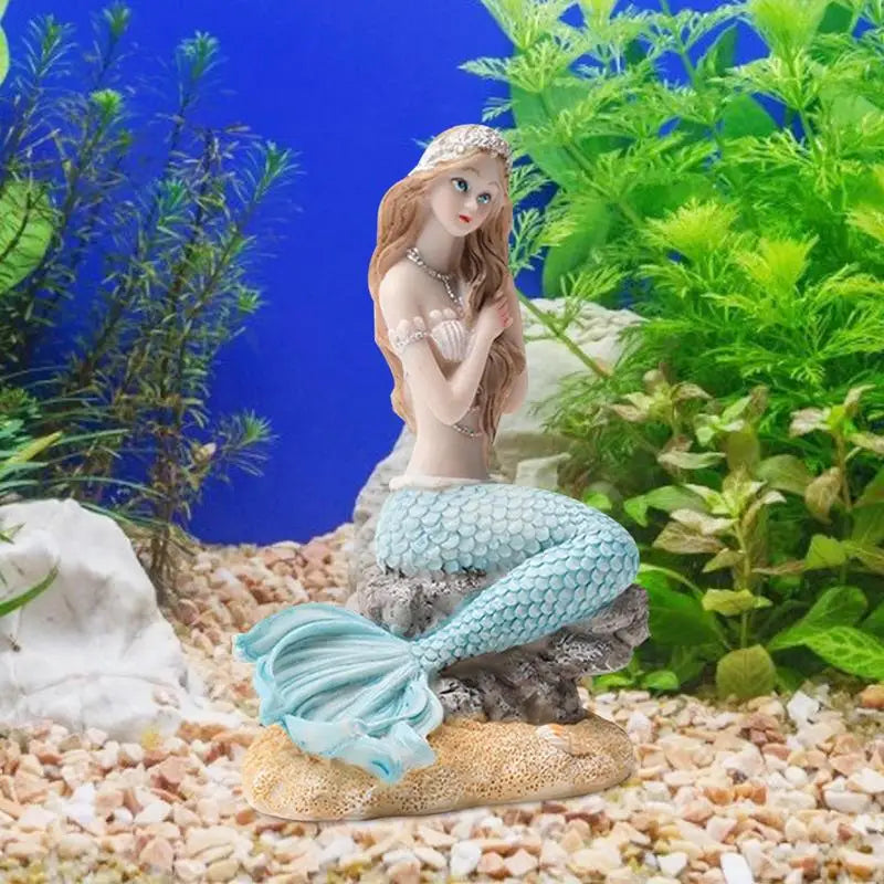 Mermaid Fish Tank Ornament Figurines Miniature Resin Decorations Artificial Aquarium Decor 6 Styles DIY Aquarium Desk Theme