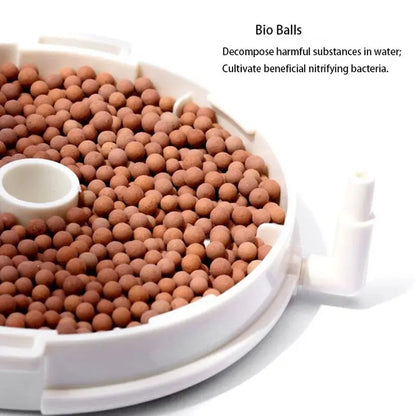 Round Aquarium Fish Tank Filter Transparent Biochemical Sponge Filter Aquarium Water biological Filter Submersible Water Pump