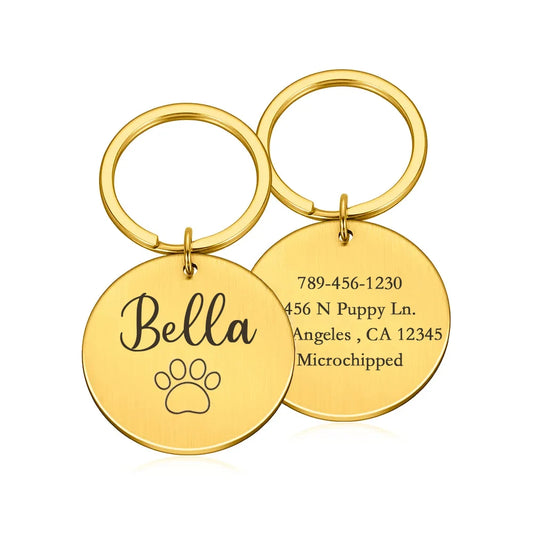 Personalized Dog ID Tags for Dogs Medal with Engraving Name Customizable Kitten Puppy Accessories Necklace Chain