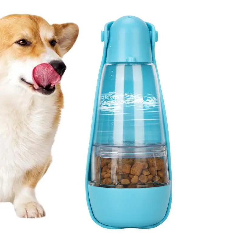 Dog Water Bottle Pet Travel Drinking Bottle 5 in 1 Outdoor Pet Accessories with Dog Drinking Bottle Food Storage Container