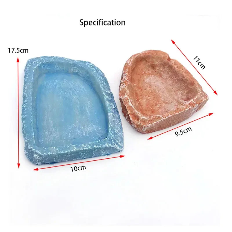 Large Size Resin Aquarium Pet Reptile Feeder Bowl Basin Food Water Pot Reptile Turtle Tortoise Scorpion Lizard Crabs Supplies