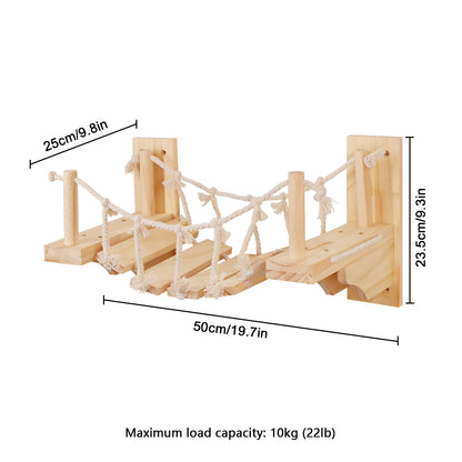 Cat Wall Shelves 100CM Long Cat Bridge for Indoor Cats Climber Cloud Shelf Kitty Bed and Perches Wooden Cat Wall Furniture