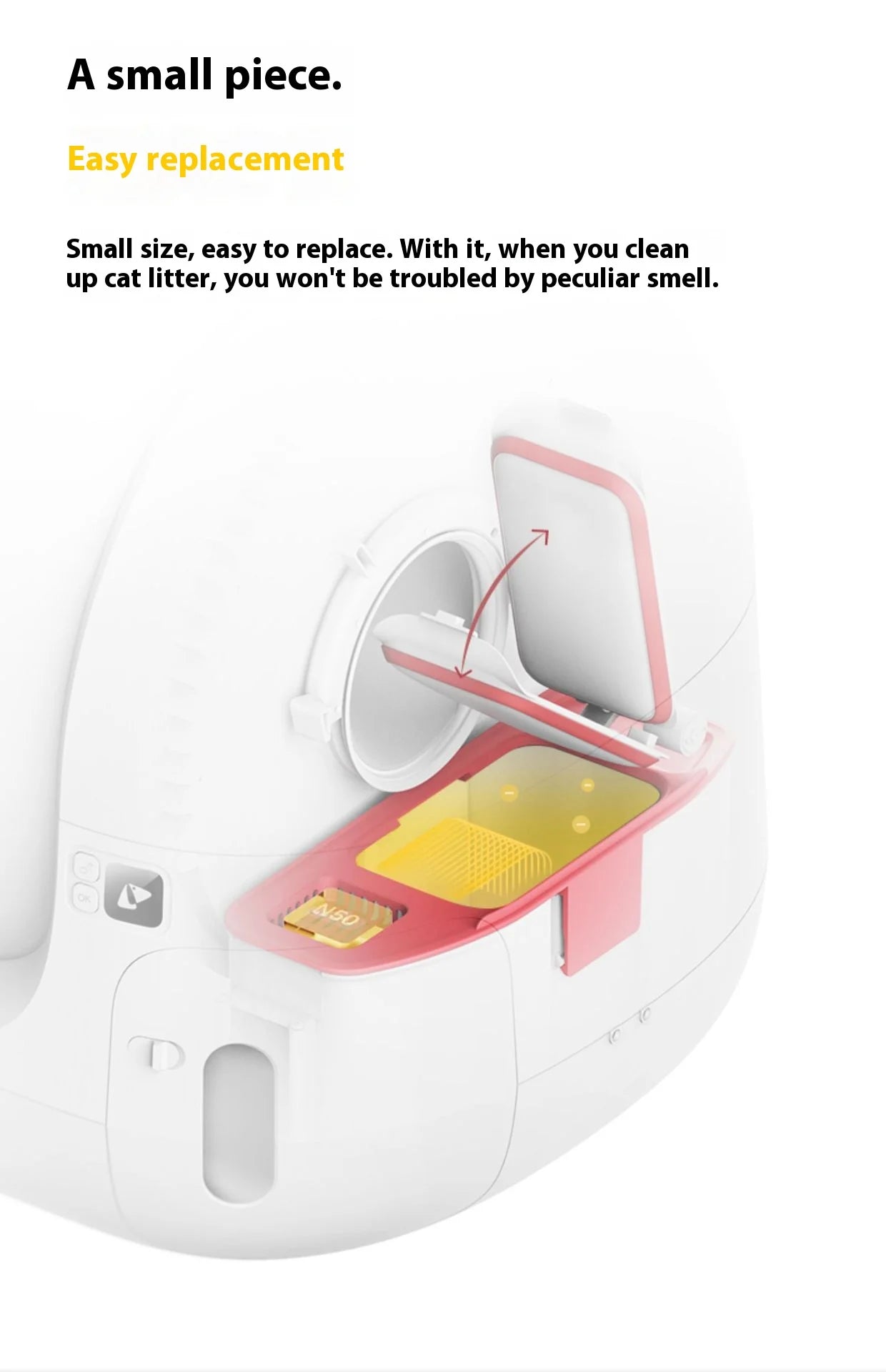 Pet deodorizing small square N50 automatic cat toilet MAX uses deodorizing agent to remove odors