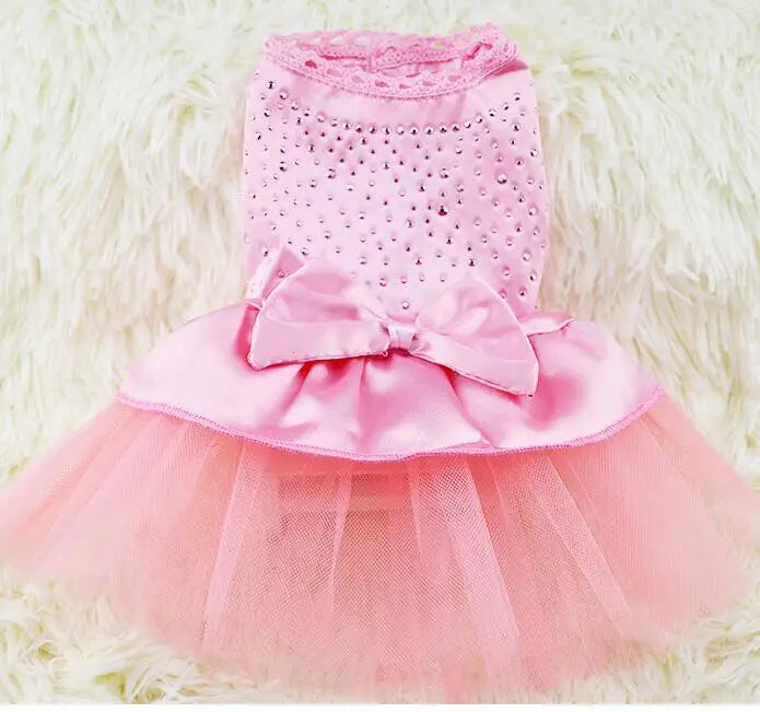 Dog Wedding Dress Cotton Lace Floral Dress For Small Dogs Chihuahua Summer Puppy Dress Pomeranian Princess Tutu Yorkshire Clothe