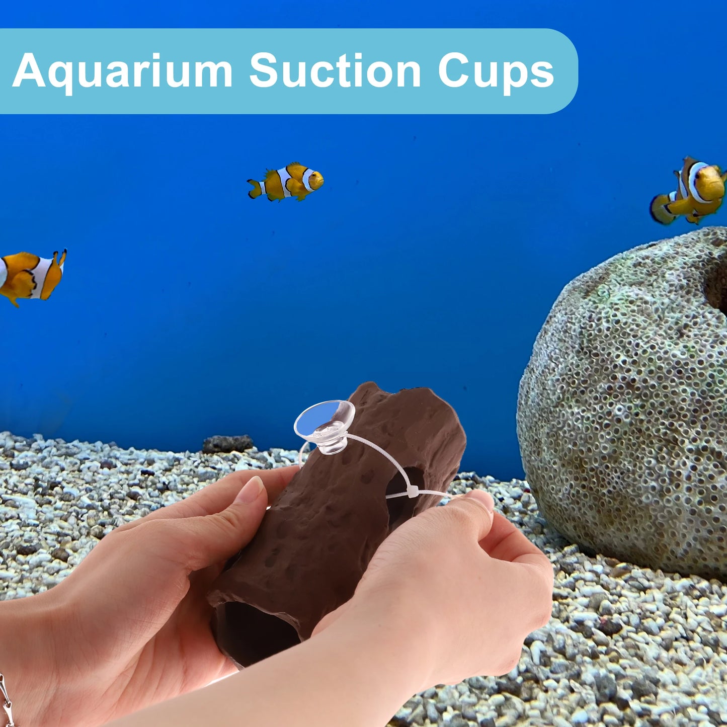 UXCELL Aquarium Clear Suction Cups Set 25mm Suction Cups Airline Tubing Holder with 30 Zip Ties Plastic Hook Suction Cup