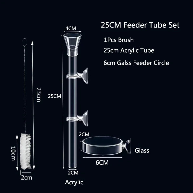 Acrylic Aquarium Feeder Tube Dish Transparent Fish Tank Shrimp Snail Shrimp Food Feeder Bowl Aquarium Feeding Accessories