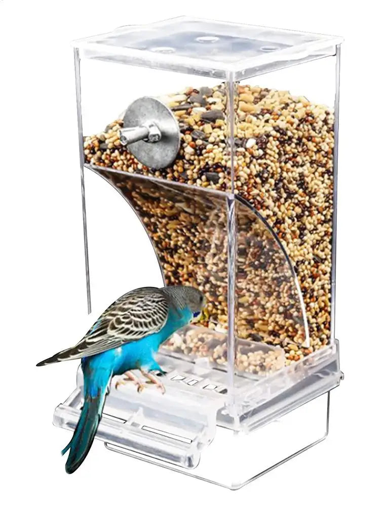 Bird Feeders Parakeet Feeders For Bird Cage Automatic Parrot Feeder Drinker Clear Acrylic Splash-Proof Bird Feeder