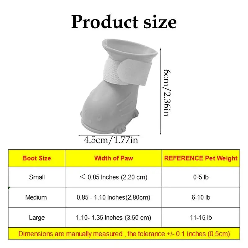Winter Boots For Dogs Paw Protectors Anti-Slip Dog Boot Snow Shoes Adjustable Soft Dog Winter Boots 4pcs Puppy Shoes For Small