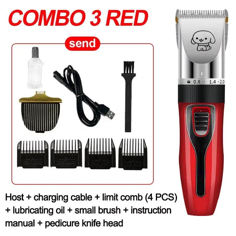 Pet Shaving Machine Dog Clipper Sets Dog Hair Grooming Barber Trimmer Set Cordless Rechargeable Pet Shaving Machine Pet Supplies