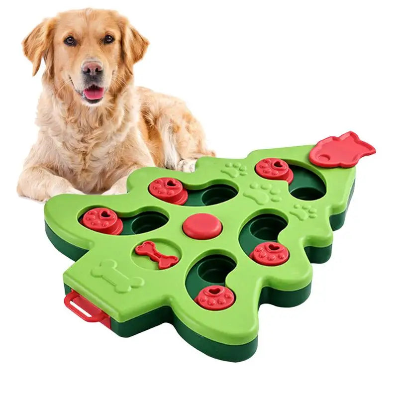 Dog Food Puzzle Food Treat Feeding Toy Christmas Tree Shaped Slow Feeder Interactive Dog Treat Puzzle Toys Practical And Safe