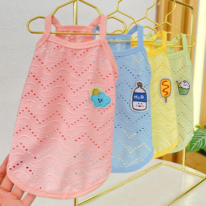 Spring and summer small dog clothing minimalist suspender thin breathable small and medium-sized dog pet cat clothing supplies